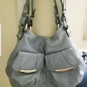 B.Makosky blue leather handbag